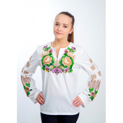 Beads Embroidered blouse "Afternoon Happiness"